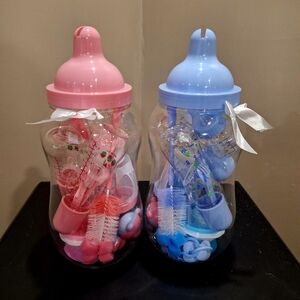 Pink and Blue Baby Bottle Gift Sets